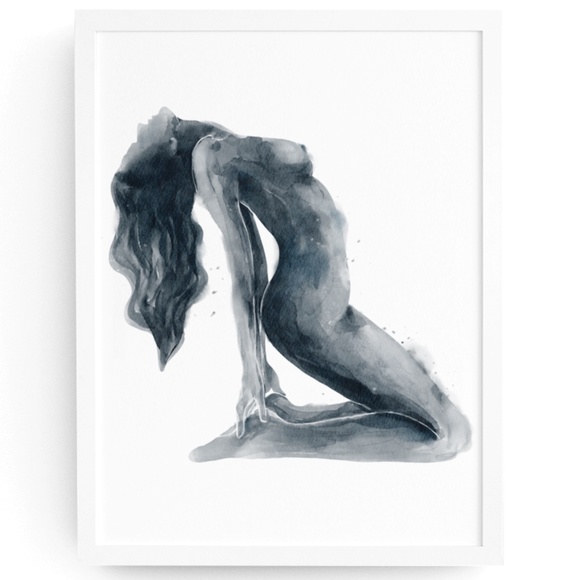 Watercolor Abstract Nude Woman Portrait Print Poster Unframed - Picture 2 of 9